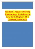 Test Bank - Focus on Nursing Pharmacology 9th Edition by Amy Karch Chapter 1-59 &vert; Complete Guide 2023&period;