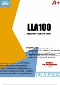 LLA100 Assignment 1 (DETAILED ANSWERS) Semester 2 2023