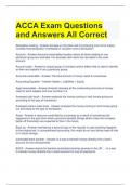 ACCA Exam Questions and Answers All Correct 