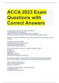 ACCA 2023 Exam Questions with Correct Answers 