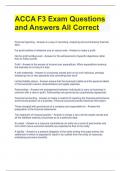ACCA F3 Exam Questions and Answers All Correct 