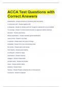 ACCA Test Questions with Correct Answers
