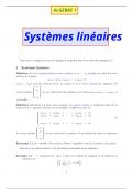 Algebre 1 -Systèmes linéaires