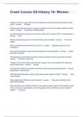 Crash Course US History 16 Questions with correct Answers 2023