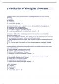 a vindication of the rights of women questions with complete Answers 2023