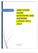 AHIP STUDY GUIDE QUESTIONS AND ANSWERS LATEST 2023-2024     