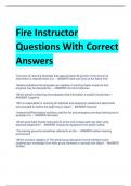 Fire Instructor Questions With Correct  Answers