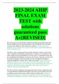 2023-2024 AHIP FINAL EXAM TEST with solutions guaranteed pass A+[REVISED]