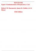 TEST BANK  Egan’s Fundamentals of Respiratory Care  Robert M. Kacmarek, James K. Stoller, & Al  Heuer  12th Edition
