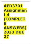 AED3701 Assignment 4 (COMPLETE ANSWERS) 2023 (701032) - DUE 27 September 2023