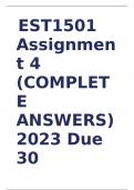EST1501 Assignment 4 (COMPLETE ANSWERS) 2023 (660569) - Due 30 September 2023