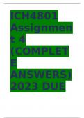 ICH4801 Assignment 4 (COMPLETE ANSWERS) 2023 (642913) - DUE 31 October 2023