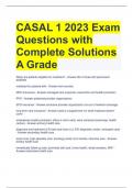 CASAL 1 2023 Exam Questions with Complete Solutions A Grade 