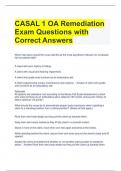 CASAL 1 OA Remediation Exam Questions with Correct Answers 