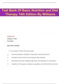 Test Bank Of Basic Nutrition and Diet Therapy 14th Edition By Williams
