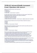 NURS 612 Advanced Health Assessment Exam 2 Questions with Answers