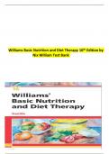 Williams Basic Nutrition and Diet Therapy 16th Edition by Nix William Test Bank 