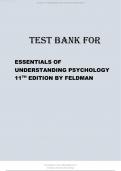 TEST BANK FOR ESSENTIALS OF UNDERSTANDING PSYCHOLOGY 11TH EDITION BY FELDMAN.(Complete  Version with All Verified  Chapters)TEST BANK FOR ESSENTIALS OF UNDERSTANDING PSYCHOLOGY 11TH EDITION BY FELDMAN.(Complete  Version with All Verified  Chapters)TEST BA