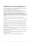 NAB NHA Exam- Financial Mangement Questions & Answers 2023 ( A+ GRADED 100% VERIFIED)