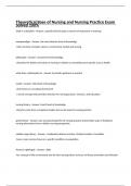 Theoretical Base of Nursing and Nursing Practice Exam Solved 100&percnt;