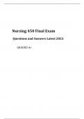 Nursing 450 Final Exam Questions and Answers Latest 2023&period;