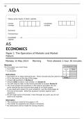 AQA AS ECONOMICS Paper 1 and 2 QUESTION PAPERS AND MARK SCHEMES 2023