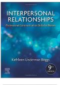 TEST BANK INTERPERSONAL RELATIONSHIPS PROFESSIONAL COMMUNICATION SKILLS FOR NURSES 9TH EDITION BY ELIZABETH C. ARNOLD, KATHLEEN UNDERMAN BOGGS||ISBN NO-10,0323551335||ISBN NO-13,978-0323551335||COMPLETE GUIDE