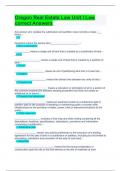 Oregon Real Estate Law Unit I Law correct Answers