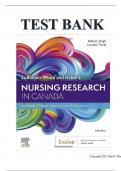 TEST BANK FOR NURSING RESEARCH IN CANADA, 5TH EDITION by Mina Singh, Cherylyn Cameron, Geri LoBiondo-Wood and Judith Haber||ISBN NO-10,0323778984||ISBN NO-13,978-0323778985||Complete Guide