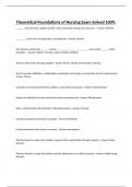 Theoretical Foundations of Nursing Exam Solved 100&percnt;