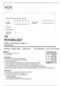 AQA AS PSYCHOLOGY Paper 1 QUESTION PAPER 2023: Introductory topics in psychology