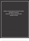 Auditing A Practical Approach with Data Analytics&comma; 2nd Edition is written by Raymond N&period; Johnson&semi; Laura Davis Wiley Complete Test Bank&period;pdf
