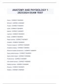 Package deal  for ANATOMY AND PHYSIOLOGY 1 2023/2024 EXAM TEST
