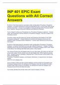 INP 401 EPIC Exam Questions with All Correct Answers 