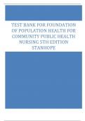 Test Bank for Foundation of Population Health for Community Public Health Nursing 5th Edition Stanhope