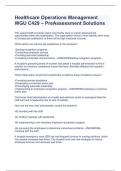Healthcare Operations Management WGU C429 &ndash; PreAssessment Solutions