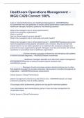 Healthcare Operations Management &ndash; WGU C429 Correct 100&percnt;