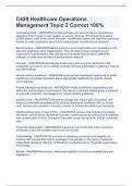 C429 Healthcare Operations Management Topic 2 Correct 100&percnt;