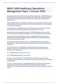 WGU C429 Healthcare Operations Management Topic 1 Correct 100&percnt;