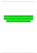 WGU Elementary Reading Methods and Intervention &lpar;C910&rpar; Latest Update Questions and Verified Correct Answers Using Marking Scheme Graded A&plus;