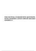 NUR 163 FINAL EXAM REVIEW QUESTIONS WITH ANSWERS LATEST UPDATE 2023/2024 GRADED A+