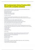 RN Fundamentals Online Practice 2019 Test B with complete solutions