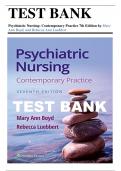Test Bank for Psychiatric Nursing: Contemporary Practice, 7th Edition by Ann Boyd  2022 |Chapter 1-43 | All Chapters