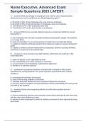 Nurse Executive&comma; Advanced Exam Sample Questions 2023 LATEST&period;