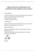 CHEM 230 EXAM 1 QUESTIONS AND ANSWERS WITH COMPLETE SOLUTIONS.