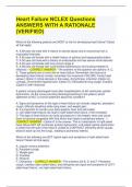 Heart Failure NCLEX Questions ANSWERS WITH A RATIONALE &lpar;VERIFIED&rpar;