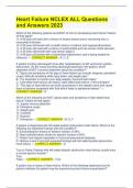Heart Failure NCLEX ALL Questions and Answers 2023