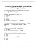 Chem 230 (Altamirano) Final exam Questions With Complete Solutions