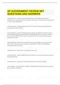 AP GOVERNMENT REVIEW SET QUESTIONS AND ANSWERS