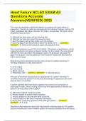 Heart Failure NCLEX EXAM All Questions Accurate Answers&lpar;VERIFIED&rpar; 2023